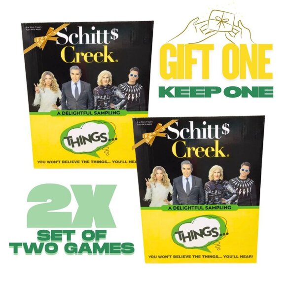 2X Schitt's Creek A Delightful Sampling Things Card Game 100 Topic Cards NWT NIB - Picture 1 of 6